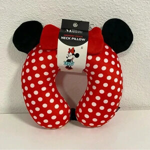 Disney Minnie Mouse Memory Foam Travel Neck Pillow NEW Minnie Ears w/ Bow Shape